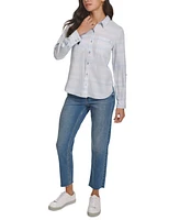 Calvin Klein Jeans Petite Classic Button-Front Shirt