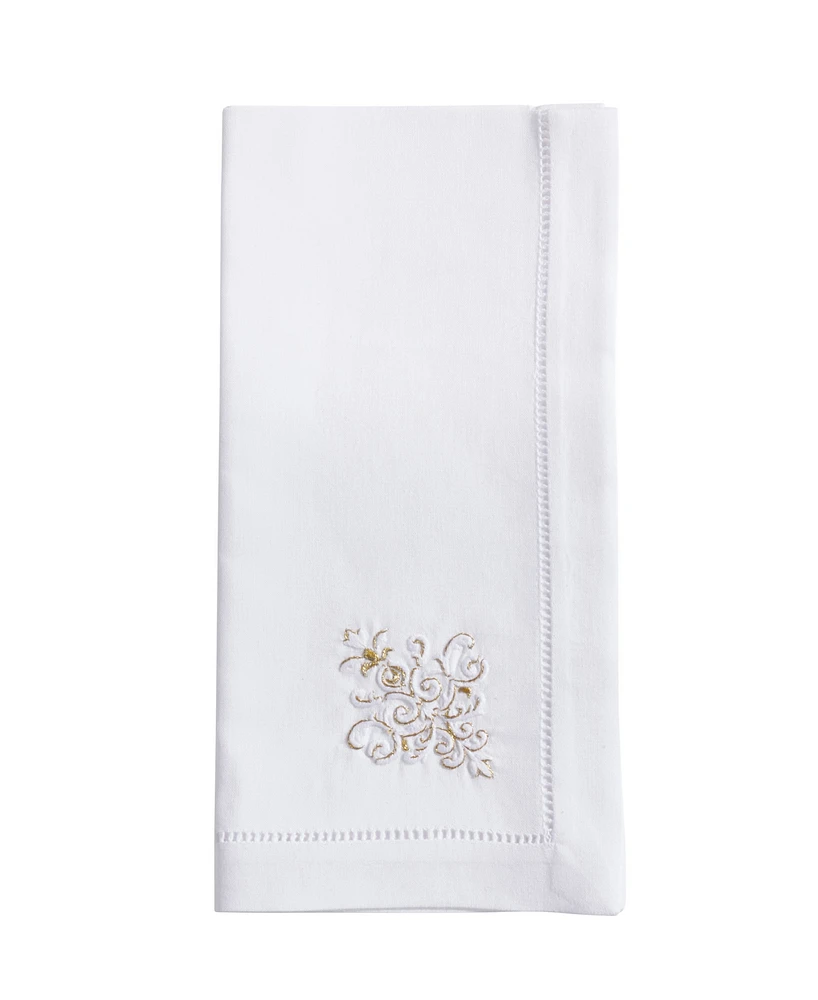 Saro Lifestyle Festive Holiday Ornament Embroidered Napkin Set of 6, 20"x20"