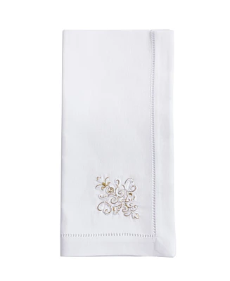 Saro Lifestyle Festive Holiday Ornament Embroidered Napkin Set of 6, 20"x20"