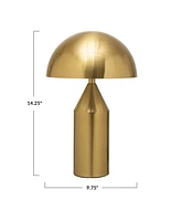 Storied Home Metal Electroplated Table Lamp for Bed and Desk Brass