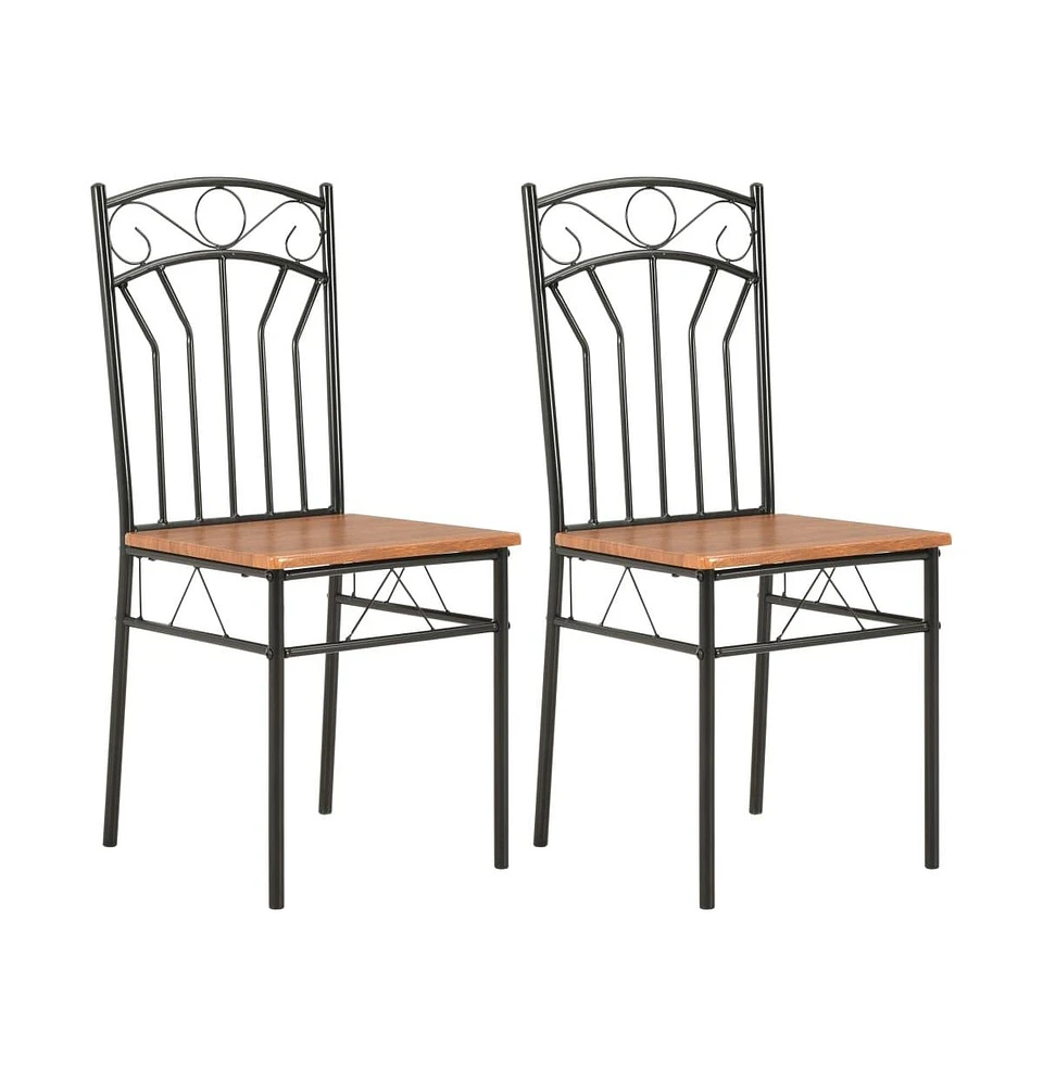 vidaXL Dining Chairs 2 pcs Brown Mdf