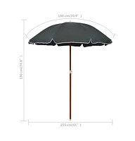 vidaXL Parasol with Steel Pole 70.9" Anthracite