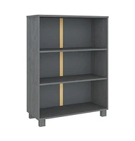 vidaXL Book Cabinet Hamar Dark Gray 33.5"x13.8"x44.1" Solid Wood Pine