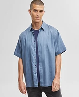 Mode of One Men's Relaxed-Fit Printed Button-Down Shirt, Created for Macy's