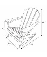 WestinTrends 3 Piece set Outdoor Patio Poly Adirondack rocking chairs with side table