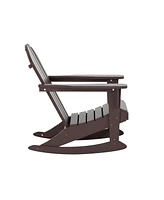 WestinTrends 3 Piece set Outdoor Patio Poly Adirondack rocking chairs with side table