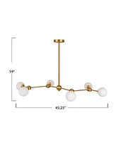 Storied Home Sputnik Opal Glass Chandelier Brushed Gold