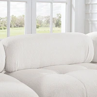 Ivory Teddy Fabric Modular Sectional Sofa