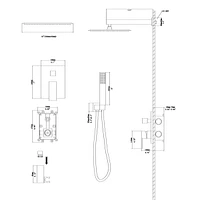10" Rain Shower Head Systems, Chrome, Wall Mounted Shower