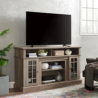 Modern Tv Stand for 65" Tv with Storage Space, Wash 58.25"x15.75"x32"
