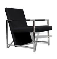 vidaXL Cube Armchair Black Faux Leather