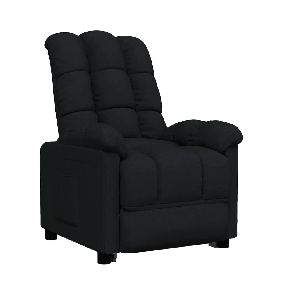 vidaXL Recliner Black Fabric