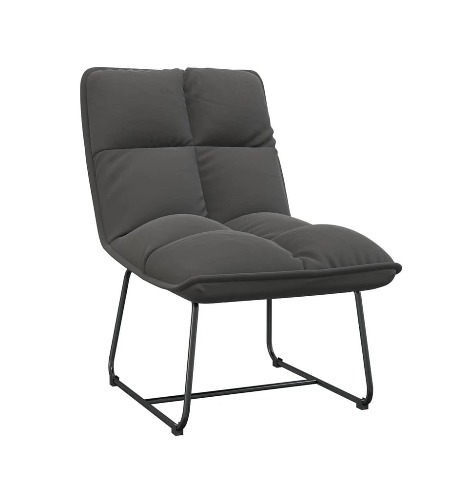 vidaXL Leisure Chair with Metal Frame Dark Gray Velvet