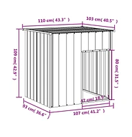 vidaXL Dog House with Roof Anthracite 43.3"x40.6"x42.9" Galvanized Steel