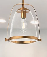 Robert Stevenson Lighting Jonah - Metal and Glass Ceiling Light Brushed Gold