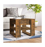 vidaXL Coffee Table Smoked Oak 21.9"x21.7"x17.7" Engineered Wood