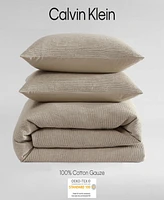 Calvin Klein Microwaffle Melange 3 Piece Duvet Cover Set