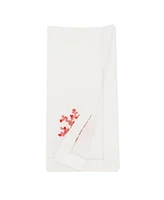 Saro Lifestyle Underwater Fantasy Embroidered Coral Napkin Set of 6, 20"x20"