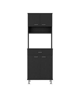 Simplie Fun Della 60 Kitchen Pantry With Countertop, Closed & Open Storage