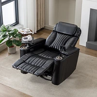 Soft living room chair with hidden features