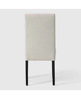 WestinTrends Upholstered Linen Fabric Dining Chair Set of 2