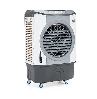 Slickblue 4-in-1 Industrial Evaporative Air Cooler Fan with 12 Gallon Tank and Wheels-Grey