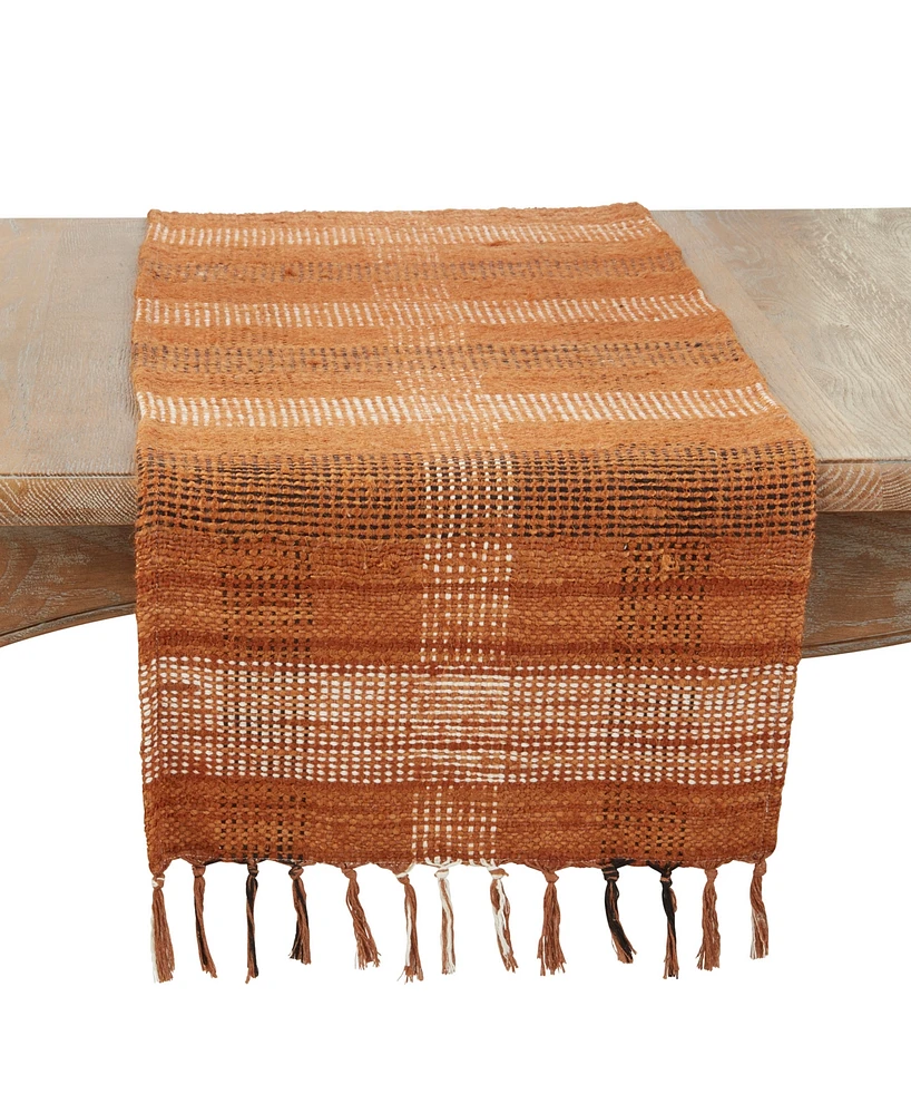 Saro Lifestyle Rustic Plaid Table Runner, 16"x72"