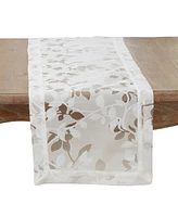 Saro Lifestyle Sheer Elegance Burnout Voile Vine Design Table Runner