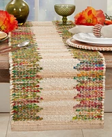 Saro Lifestyle Rainbow Rhythm Banded Table Runner, 14"x72"