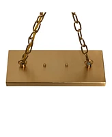 Robert Stevenson Lighting Lorne - Metal and Frosted Glass 5-Light Chandelier Brushed Gold