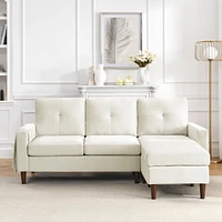 Streamdale Furniture 80" Convertible Sectional Sofa Couch, 3 Seats L-Shaped Sofa With Removable Cushions And Pocket