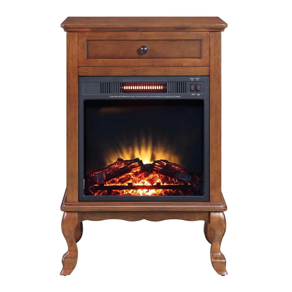 Simplie Fun Eirene Fireplace in Walnut Finish