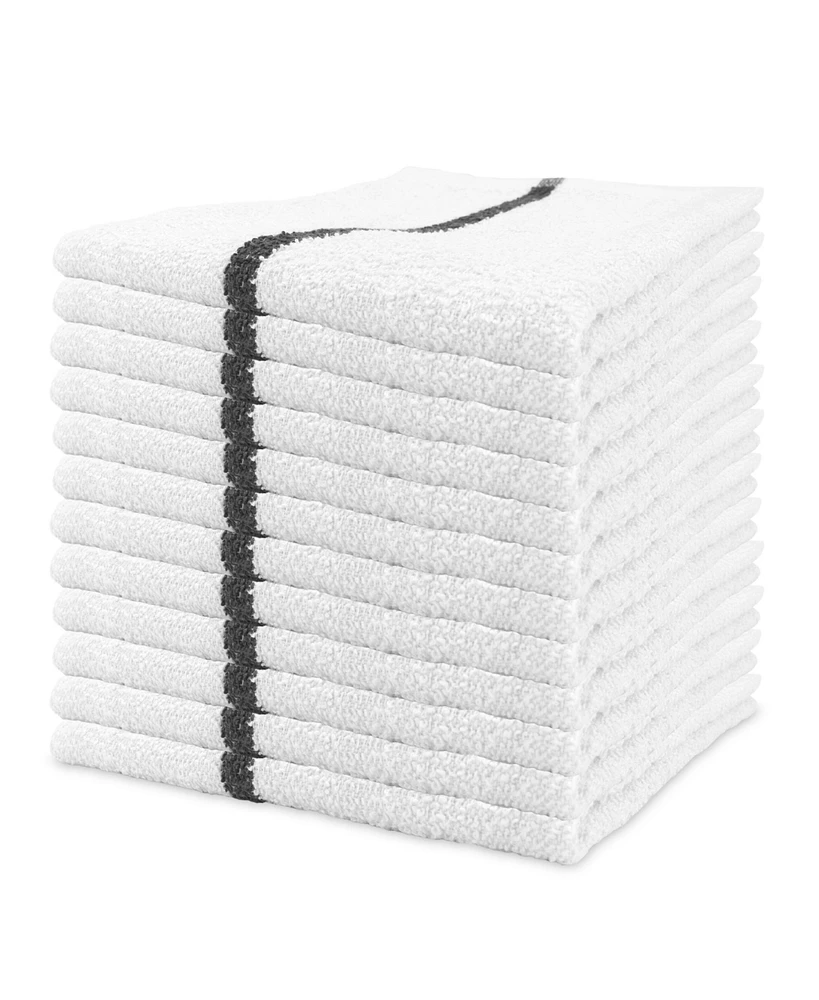 Arkwright Home Qwick Wick Bar Mop Towels (12 Pack), Cotton, 16x19 in., Multipurpose Terry Cleanup Towels, Striped Color Options