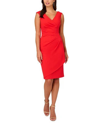 Adrianna Papell Women's V-Neck Draped-Overlay Dress