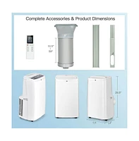Slickblue 9000BTU 3-in-1 Portable Air Conditioner with Remote-White