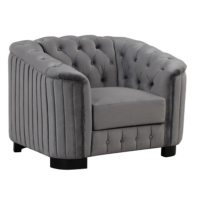 Simplie Fun 41.5" Velvet Upholstered Accent Sofa, Modern Single Sofa Chair With Thick Removable Seat Cushions