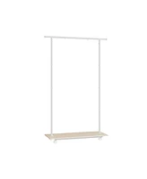 Slickblue Clothes Rack with Wheels, Garment Rack for Hanging Clothes with Shelf