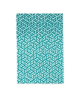 Design Imports Fridge Liner Collection Non-Adhesive, Cut to Fit, 12x24", Teal Abstract Leaf, 6 Piece