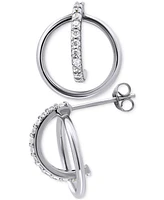 Giani Bernini Cubic Zirconia Orbital Hoop Earrings Sterling Silver & 18k Gold-Plate, Created for Macy's