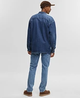 Mode of One Men's Regular-Fit Denim Cargo Overshirt, Created for Macy's