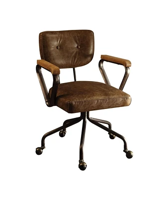 Simplie Fun Hallie Office Chair In Vintage Whiskey Top Grain Leather