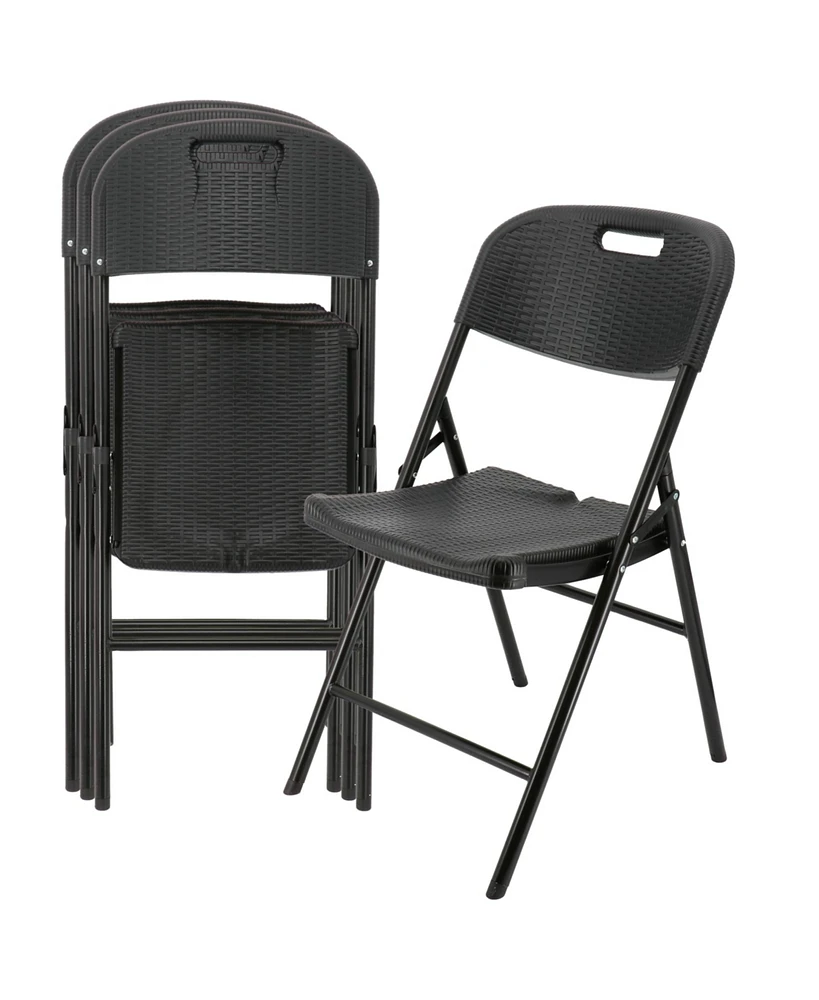 Elama 4 Piece Indoor and Outdoor Folding Chair Set