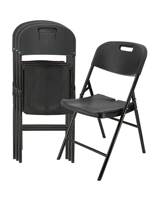 Elama 4 Piece Indoor and Outdoor Folding Chair Set