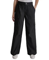 Dkny Jeans Women's Smocked-Waistband Cotton Cargo Pants - BLK