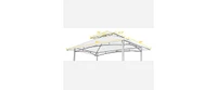 Streamdale Furniture 8x5FT Grill Gazebo Replacement Canopy, Double Tiered Bbq Tent Roof Top Cover