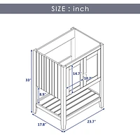 24 Bathroom Vanity Base Only, Soild Wood Frame, Bathroom Storage Cabinet With Doors And Open