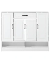 Streamdale Furniture Modern White Shoe Cabinet with Adjustable Shelves