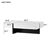 Contemporary Rectangle Design Living Room Furniture, Modern High Gloss Surface Cocktail Table