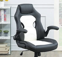 Office Chair Upholstered 1 Piece Comfort Chair Relax Gaming Office Chair Work Black And White Color