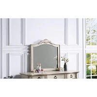 Streamdale Furniture Antique White Vanity Set with Mirror and Stool